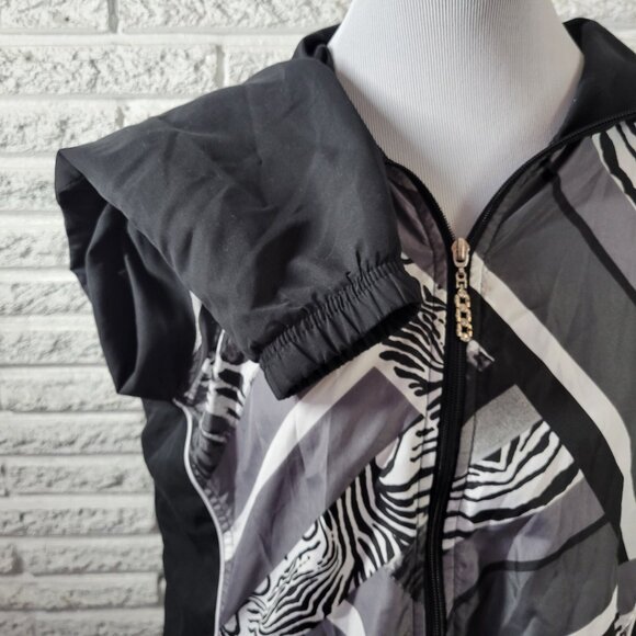 Activology Women Jacket Extra Large Black Animal Print  Zip Lightweight ANI17E - Picture 6 of 10